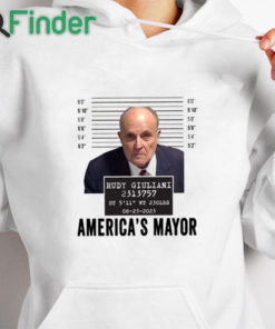 white hoodie Rudy Giuliani Mugshot America's Mayor T Shirt