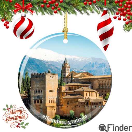 Alhambra Granada Spain Christmas Ornament Porcelain