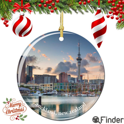 Auckland New Zealand Christmas Ornament Porcelain