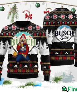 Bear Drinking Busch Latte Ugly Sweater