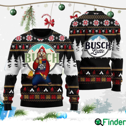 Bear Drinking Busch Latte Ugly Sweater