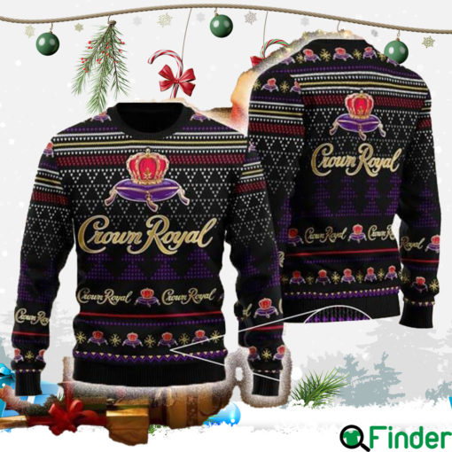 Black Crown Royal Ugly Christmas Sweater For Men And Women