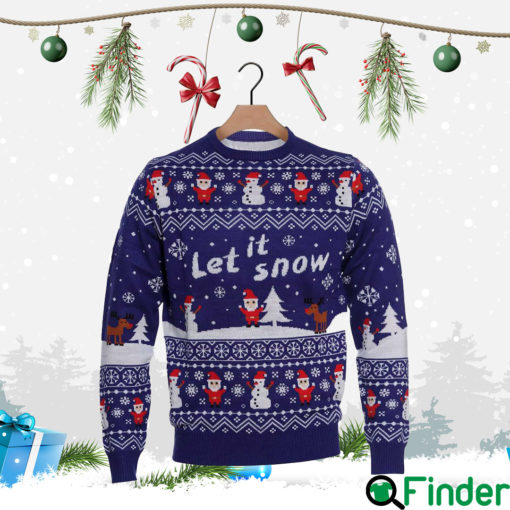 Blue Let it Snow Ugly Christmas Sweater