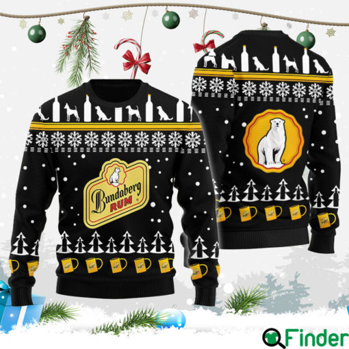 Bundaberg Rum Puppy Snowflake Pattern Christmas Ugly Sweater