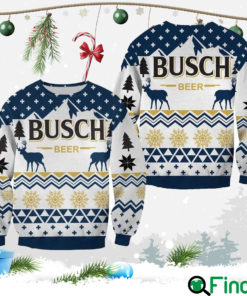 Busch Beer Deer White Ugly Xmas Sweaters