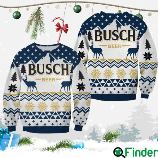 Busch Beer Deer White Ugly Xmas Sweaters