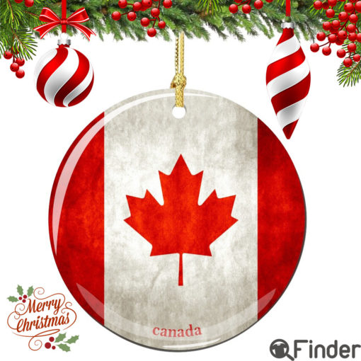 Canada Flag Porcelain Christmas Ornament