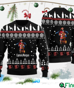 Captain Morgan Puppy Snowflake Pattern Christmas Ugly Sweater