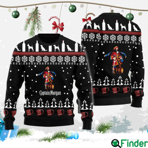 Captain Morgan Puppy Snowflake Pattern Christmas Ugly Sweater