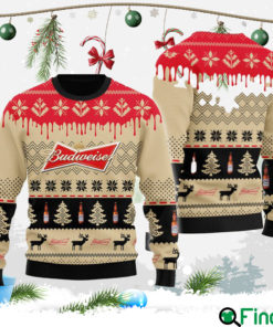 Chevron Pattern Budweiser Christmas Ugly Sweater