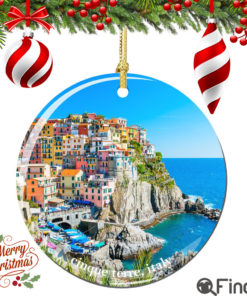 Cinque Terre Italy Christmas Ornament Porcelain