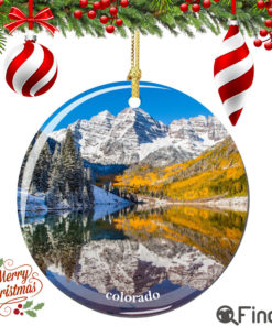 Colorado Christmas Ornament Porcelain Double Sided