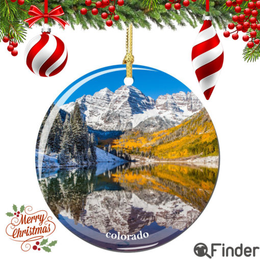 Colorado Christmas Ornament Porcelain Double Sided