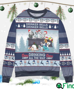 Coors Light Drinker Bell Drinker Bell Christmas Pattern Ugly Christmas Hoodie Sweater