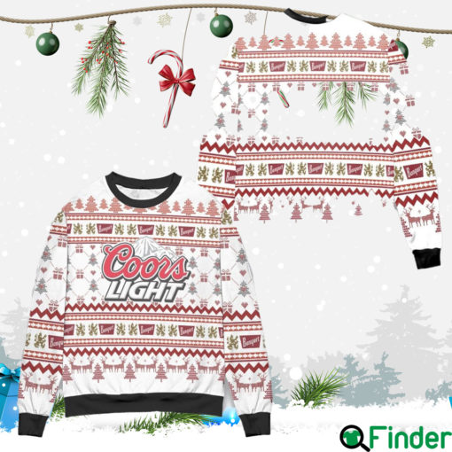 Coors Light Reindeer & Pine Tree Pattern Ugly Christmas Sweater