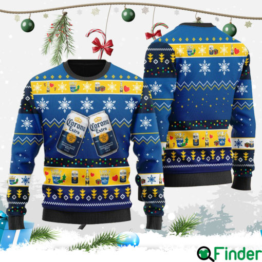 Corona Extra Snowflake Pattern Ugly Christmas Sweater