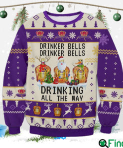 Crown Royal Drinker Bells Ugly Christmas Sweater