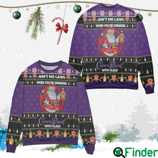 Crown Royal Reindeer Galaxy Unisex Christmas Ugly Wool Knitted Sweater