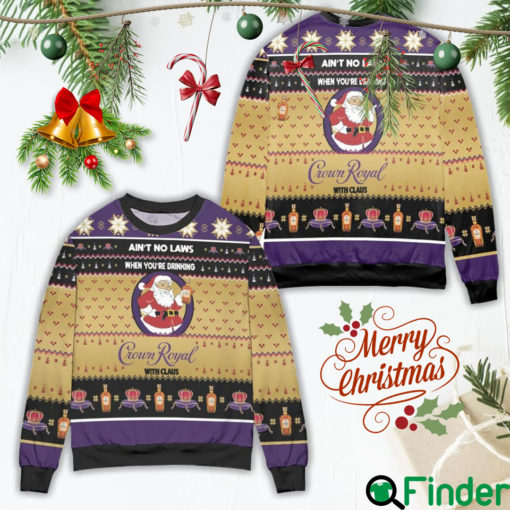 Crown Royal With Claus Ugly Christmas Sweater All Over Print 3D Yellow Sweater