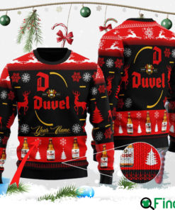 Custom Black Duvel Beer Ugly Christmas Sweater