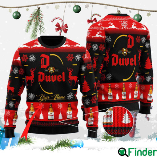 Custom Black Duvel Beer Ugly Christmas Sweater