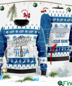 Custom Keystone Light Makes Me High Christmas Ugly Sweater