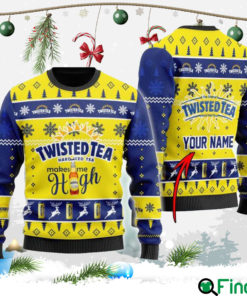 Custom Twisted Tea Makes Me High Christmas Ugly Sweater