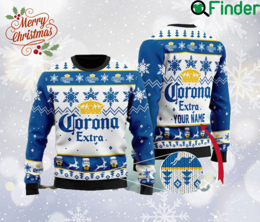 Customized Co rona Extra Ugly Christmas Sweater, Coro na Beer Logo Sweatshirt, Beer Logo All Over Print Sweater, Xmas Sweater