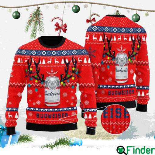 Deer Budweiser Ugly Christmas Sweater Xmas Gift Men And Women Christmas Sweater