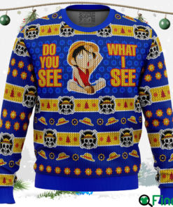 Do You See What I See Monkey D Luffy One Piece Ugly Christmas Sweater