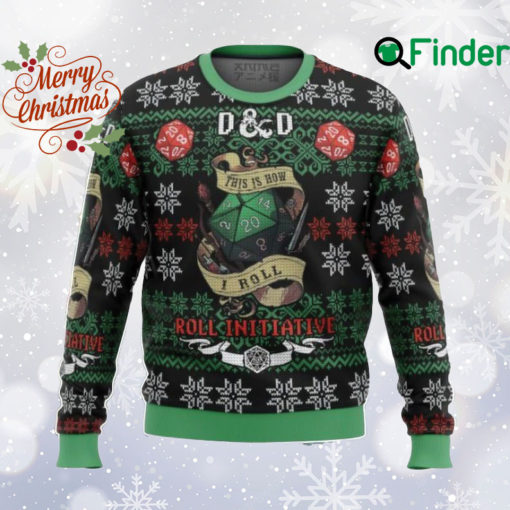 Dragon and Dungeon Ugly Xmas Sweater, Dragon and Dungeon All Over Print Sweatshirt, Woolen Christmas Sweatshirt, Christmas Gift