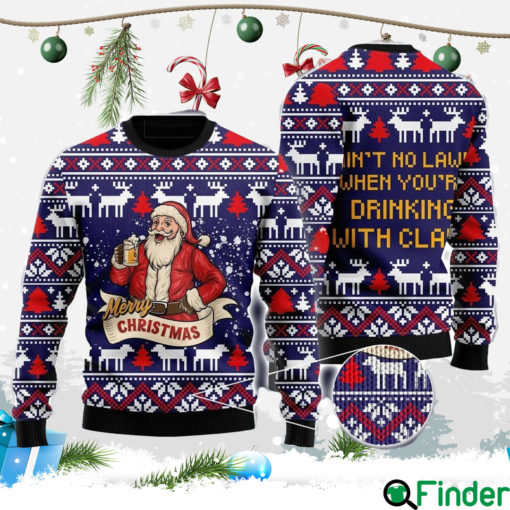 Drinking With Claus Funny Christmas Gift Ugly Christmas Sweater