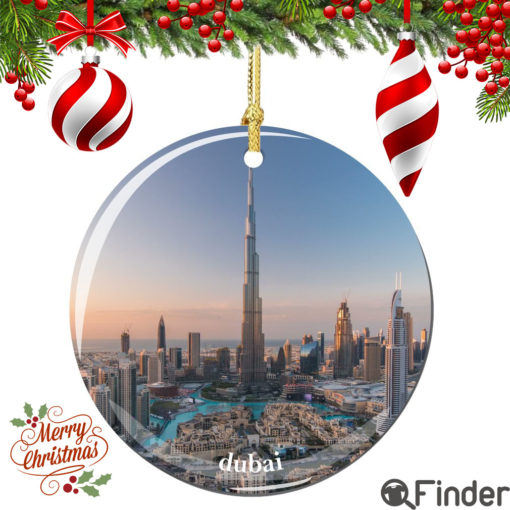 Dubai Christmas Ornament Porcelain Double Sided