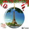 Eiffel Tower Christmas Ornament with River Seine Porcelain