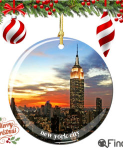 Empire State Building Porcelain Christmas Ornament