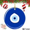 Evil Eye Christmas Ornament Porcelain Double Sided