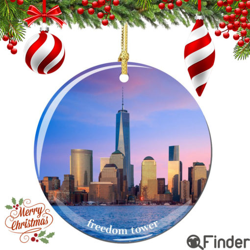 Freedom Tower Christmas Ornament Porcelain