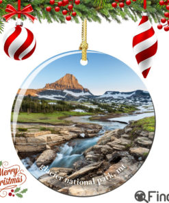 Glacier National Park Christmas Ornament Porcelain