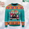 Grateful Bear Bus Ugly Christmas Sweater, Cute Bear Sweatshirt, Cartoon All Over Print Sweater, Christmas Sweater, Gift For Fan