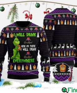 HOT TREND I Will Drink Crown Royal Everywhere Christmas Ugly Sweater