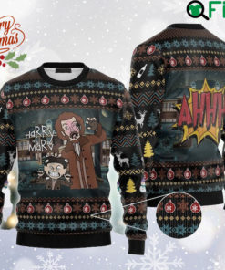 Harry and Marv Ugly Christmas Sweater, Home Alone Movie Sweatshirt, Halloween Allover Print Sweater, Movie Ugly Sweater