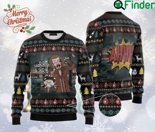 Harry and Marv Ugly Christmas Sweater, Home Alone Movie Sweatshirt, Halloween Allover Print Sweater, Movie Ugly Sweater