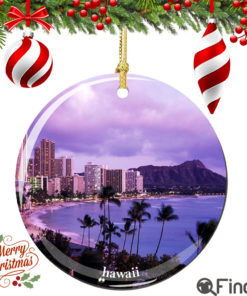 Hawaii Porcelain Christmas Ornament