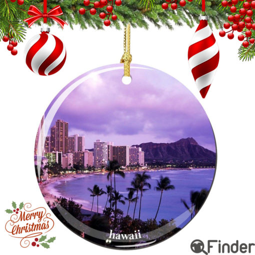 Hawaii Porcelain Christmas Ornament