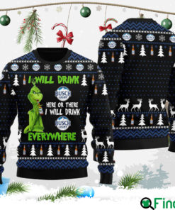 I Will Drink Busch Light Everywhere Christmas Ugly Sweater