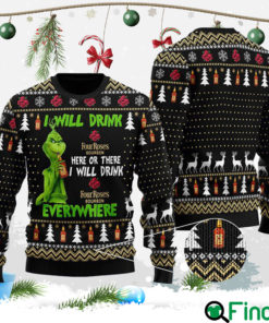 I Will Drink Four Roses Bourbon Everywhere Christmas Ugly Sweater