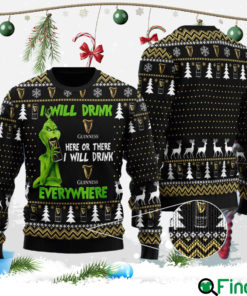 I Will Drink Guinness Beer Everywhere Christmas Ugly Sweater