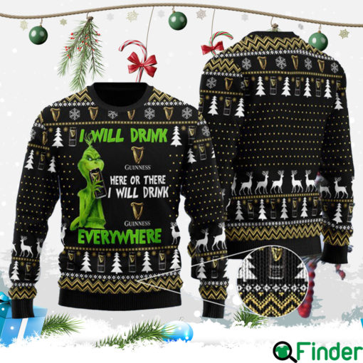 I Will Drink Guinness Beer Everywhere Christmas Ugly Sweater