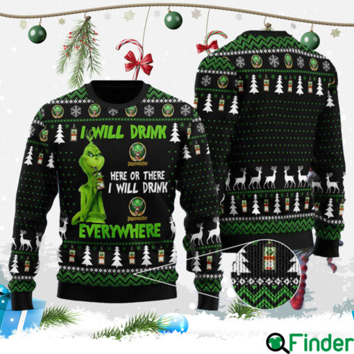 I Will Drink Jagermeister Everywhere Christmas Ugly Sweater