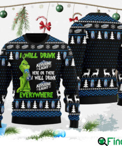 I Will Drink Keystone Light Everywhere Christmas Ugly Sweater